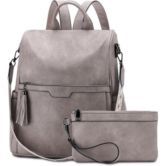 Fashion Anti Theft Vegan Leather with Guitar Shoulder Strap, Grey - Picture 1 of 7